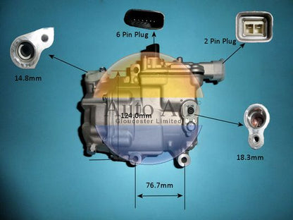 AUTO AIR 14-0301P Air Conditioning Compressor Fits Toyota Auris Prius Prius Plus