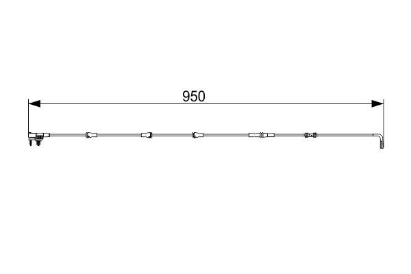 BOSCH 1987473564 Brake Pad Wear Warning Contact Rear 950mm Length For Land Rover