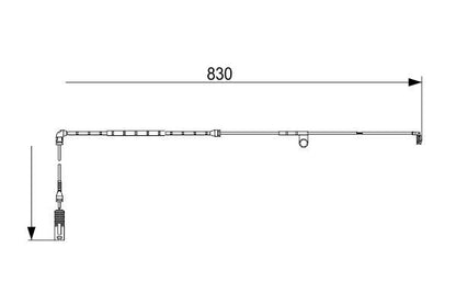 BOSCH 1987473579 Brake Pad Wear Warning Contact 830mm Length Fits LAND ROVER