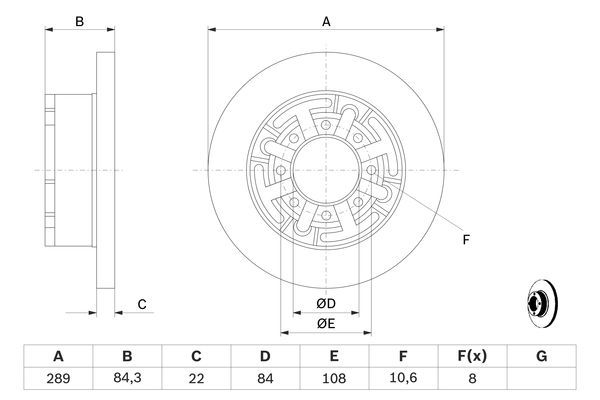 BOSCH 0986478886 Brake Disc Rear Solid 289mm Outer Diameter Fits Iveco Daily