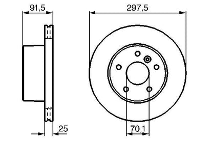 BOSCH 0986479146 Brake Disc Front Vented 297mm Outer Ø Fits Land Rover Discovery