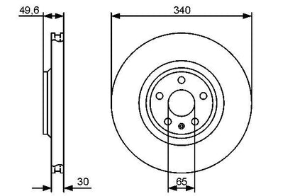 BOSCH 0986479464 Brake Disc Front Vented 340mm Outer Diameter Fits Audi TT