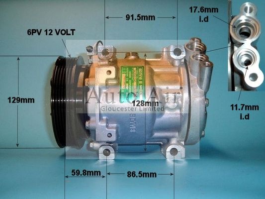 AUTO AIR 14-1204 Air Compressor A/C Air Con Air Conditioning Fits Renault Clio