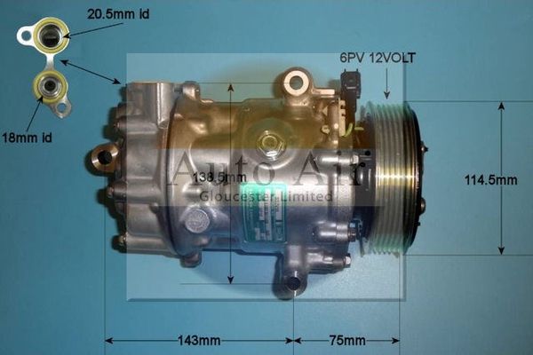 Auto Air 14-0057 A/C Compressor Air Conditioning Fits Citroen Ford Peugeot