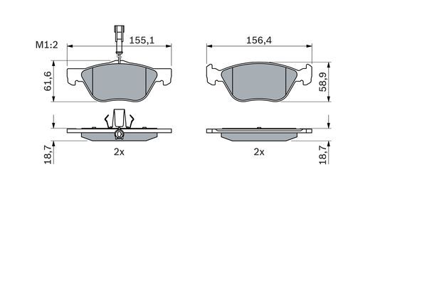 BOSCH 0986494004 Brake Pad Set For Disc Brake Front Fits Alfa Romeo Fiat Lancia