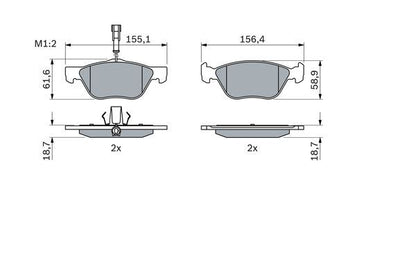 BOSCH 0986494004 Brake Pad Set For Disc Brake Front Fits Alfa Romeo Fiat Lancia