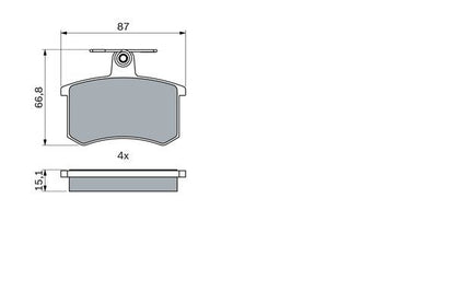 BOSCH 0986494059 Brake Pad Set For Disc Brake Rear Fits Audi Fiat Lancia