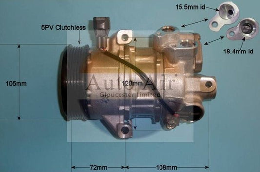AUTO AIR 14-7004 Air Compressor A/C Air Conditioning Fits Mitsubishi Smart