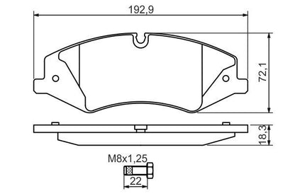 BOSCH 0986494408 Brake Pad Set For Disc 18.7mm Thickness Fits ROVER LAND ROVER