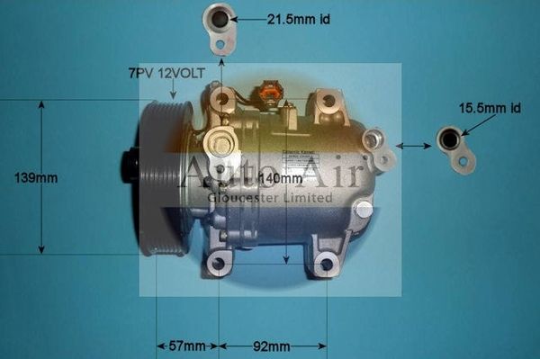 AUTO AIR 14-2064 Air Conditioning Compressor Fits Nissan Navara NP300 Pickup