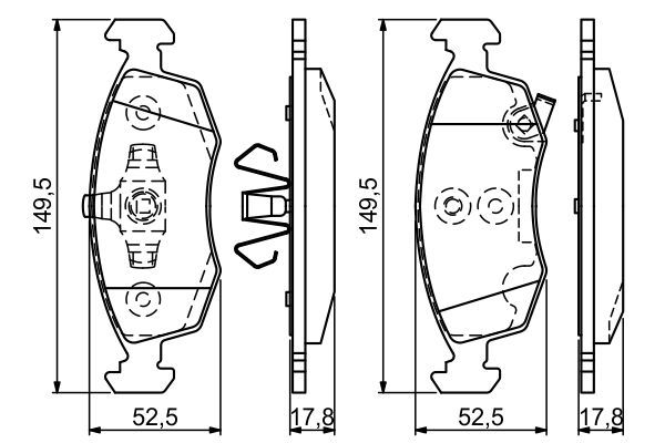 BOSCH 0986494537 Brake Pad Set For Disc Front 17.8mm Thickness Fits Fiat Lancia