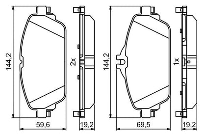 BOSCH 0986494951 Brake Pad Set For Disc Brake Front 19.5mm Thickness For E-Class