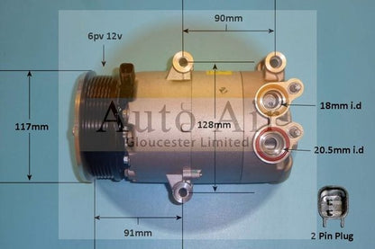 AUTO AIR 14-1047 Air Compressor A/C Air Con Air Conditioning Fits Ford Volvo