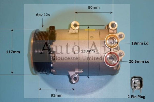 AUTO AIR 14-1047 Air Compressor A/C Air Con Air Conditioning Fits Ford Volvo