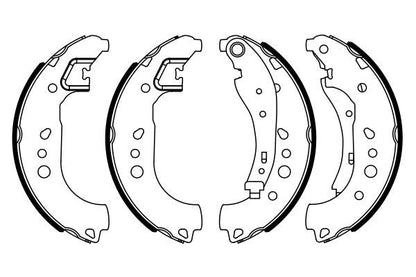 BOSCH 0986487949 Brake Shoes Rear 42.5mm Width Fits Renault Twingo Smart Forfour