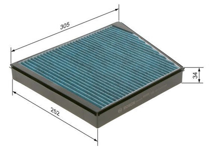 BOSCH 0986628549 Cabin Air Filter 305mm Fits Mercedes-Benz 124 CLS E-Class