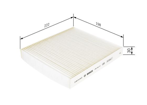 BOSCH 1987432121 Cabin Air Filter 222mm Length Particulate Fits MG Rover