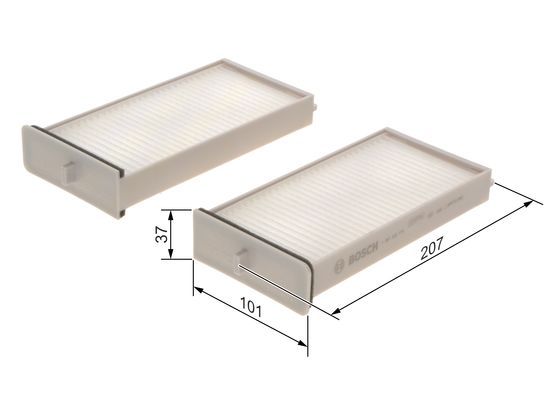 BOSCH 1987435119 Cabin Air Filter 206.5mm Length Particulate Fits Mitsubishi