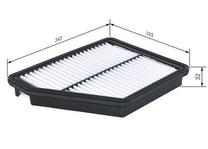 BOSCH 1457433584 Air Filter 242mm Length Insert 32mm Height Fits Hyundai Matrix
