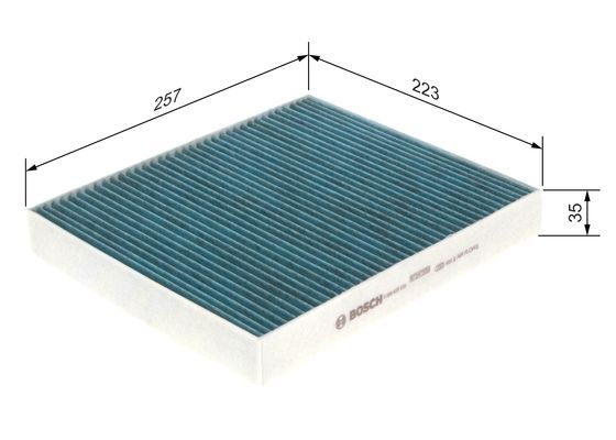 BOSCH 0986628539 Cabin Air Filter 257mm Activated Carbon Fits Audi Seat Skoda VW