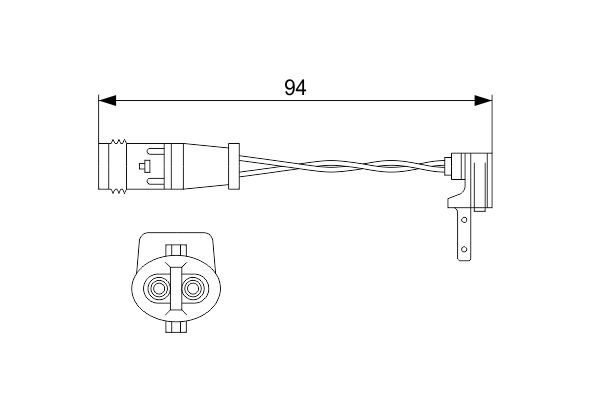 BOSCH 1987474553 Brake Pad Wear Warning Contact Front Fits Mercedes-Benz