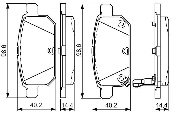 BOSCH 0986495301 Brake Pad Set For Disc Rear 14.4mm Thickness Fits Suzuki Swift