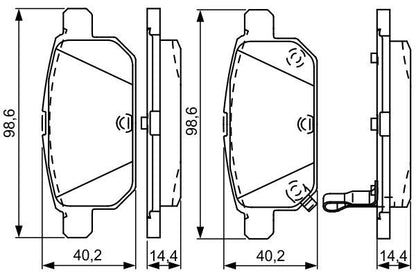 BOSCH 0986495301 Brake Pad Set For Disc Rear 14.4mm Thickness Fits Suzuki Swift