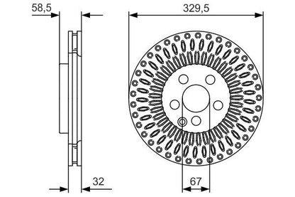 BOSCH 0986479D13 Brake Disc Front Fits Mercedes-Benz Marco Polo V-Class Vito