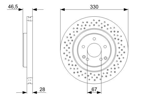 BOSCH 0986479135 Brake Disc Front Perforated Vented For Mercedes C-Class CLK SLK