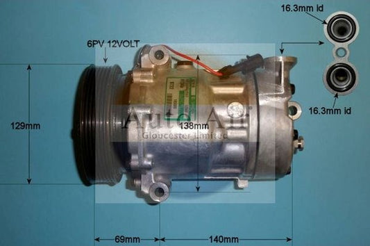 AUTO AIR 14-1229 Air Conditioning Compressor A/C Air Con Replacement 12V Voltage