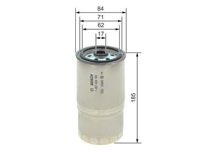 BOSCH 1457434184 Fuel Filter Spin-On 84mm Ø 184.5mm Height Fits Audi Volvo VW