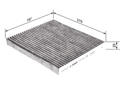 BOSCH 1987432392 Cabin Air Filter 197mm 25mm Height For Mazda CX-7 Mazda2 Mazda6
