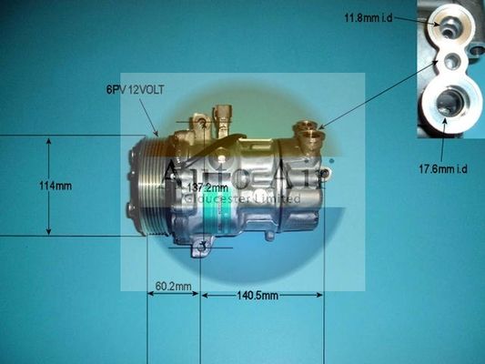 AUTO AIR 14-1466 Air Conditioning Compressor Fits Alfa Romeo Chrysler Fiat