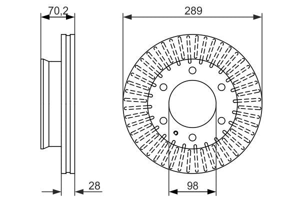 BOSCH 0986479711 Brake Disc Front Vented 288.5mm Ø Fits Ford Ranger Mazda BT-50