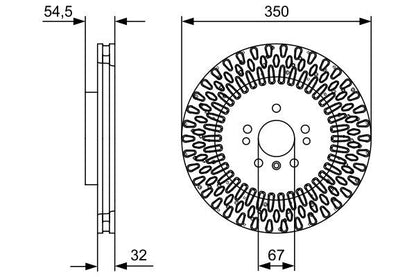 BOSCH 0986479D09 Brake Disc Front Perforated Vented For Mercedes GLE GLS M-Class