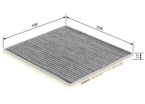 BOSCH 1987435516 Cabin Air Filter 206mm Activated Carbon Fits Ford Subaru Toyota