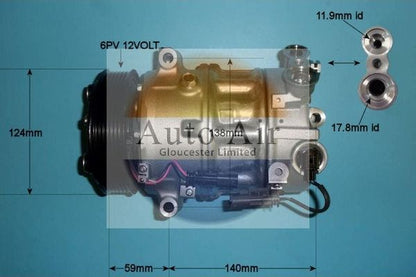 AUTO AIR 14-1608 Air Conditioning Compressor A/C Air Con Replacement 12V Voltage