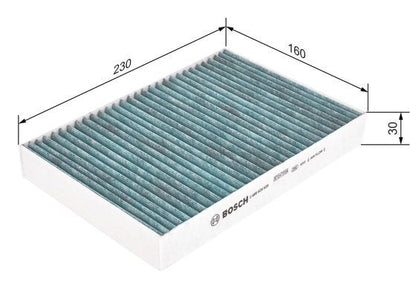 BOSCH 0986628526 Cabin Air Filter 230mm Activated Carbon Fits Nissan Renault