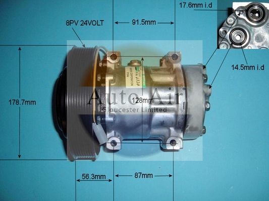 AUTO AIR 14-4324 Air Conditioning Compressor A/C Air Con Replacement 24V Voltage