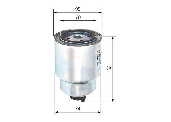 BOSCH 1457434451 Fuel Filter Spin-On 95mm Diameter 153mm Height Fits Nissan