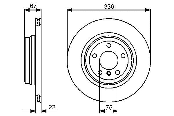 BOSCH 0986479439 Brake Disc Rear Vented 336mm Outer Ø Fits BMW 3 Series X1