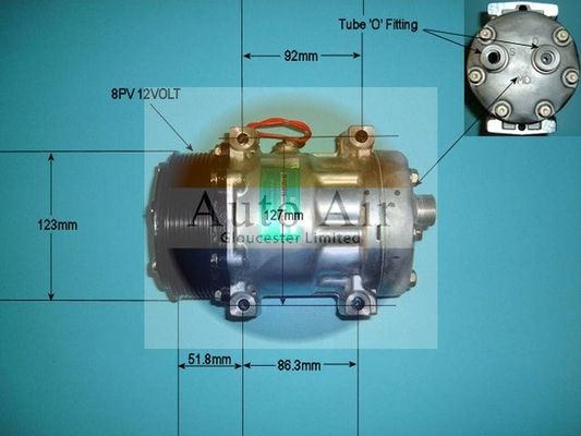 AUTO AIR 14-8092 Air Conditioning Compressor A/C Air Con Replacement 12V Voltage
