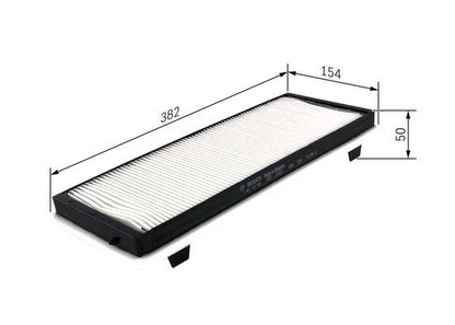 BOSCH 1987432100 Cabin Air Filter 385mm Length Particulate Fits Renault Espace