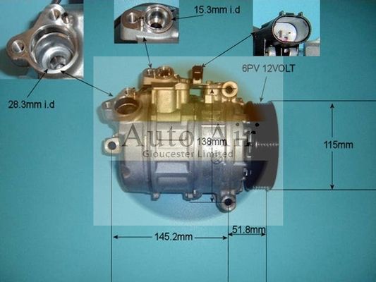 AUTO AIR 14-9151 Air Conditioning Compressor Fits BMW 1 Series 3 Series X1