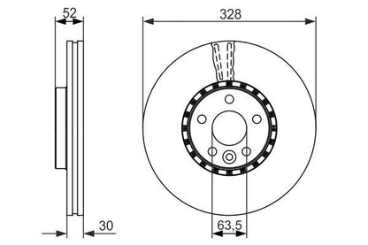 BOSCH 0986479621 Brake Disc Front Vented 328mm Outer Diameter Fits Volvo XC60