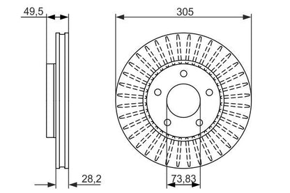 BOSCH 0986479698 Brake Disc Front Vented Fits Jaguar S-Type XF XJ XK XK8