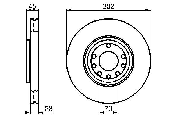BOSCH 0986479076 Brake Disc Front Vented 302mm Outer Ø Fits Opel Saab Vauxhall