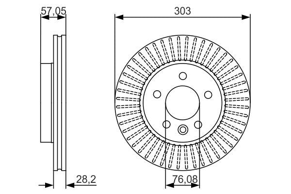 BOSCH 0986479154 Brake Disc Front Vented 303mm Outer Diameter Fits VW Amarok