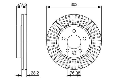 BOSCH 0986479154 Brake Disc Front Vented 303mm Outer Diameter Fits VW Amarok
