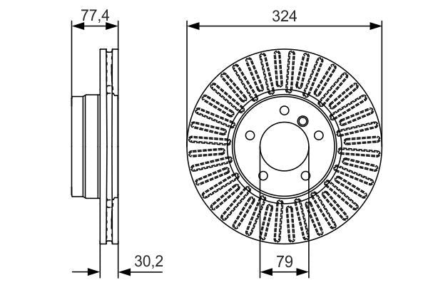 BOSCH 0986479D39 Brake Disc Front Vented 324mm Outer Ø For BMW 5 Series 6 Series